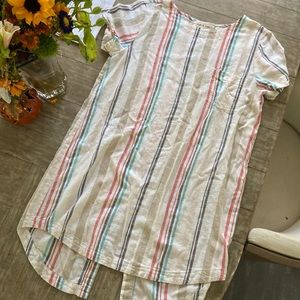 beach stripe open back dress